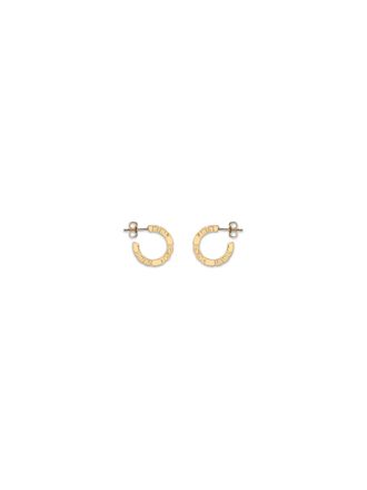 Versace Womens Hoop Earrings Greca Motif Brass Gold