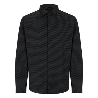 HUGO BOSS Excurse L Shirt - Heren - Casual Overhemden - Zwart - S - Katoen - Overhemden