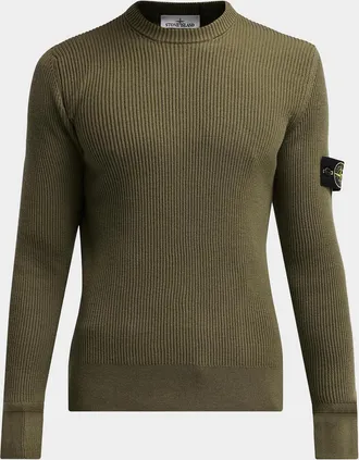 Stone Island Men & apos;s Wool Rib-Knit Crewneck Sweater