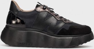 Wonders Womens Roma Leather Sneakers In Black