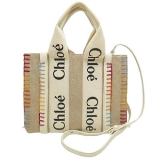 Chlo&eacute; Pre-owned Tote Bags, female, Beige, Size: ONE SIZE Pre-owned Linen Tote Bag