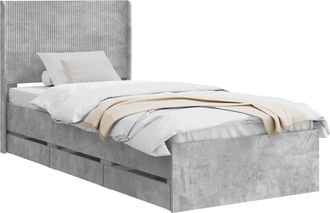 vidaXL Estructura De Cama Con Almacenamiento Y Cabecero Gris Hormig&oacute;n Vidaxl