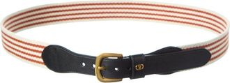 Valentino Vlogo Signature Ribbon & Leather Belt