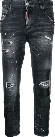 Dsquared2 Cool Girl distressed jeans - women - Cotton/Cotton/Polyester/Spandex/Elastane - 36 - Black