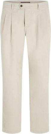 Tommy Hilfiger Wide-leg geplooide chino broek - Heren - Chinos - Beige - W34 - Katoen - Broeken