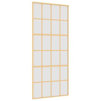 vidaXL Puerta Corredera Dorada Vidrio Esg Esmerilado Aluminio 90x205cm Vidaxl