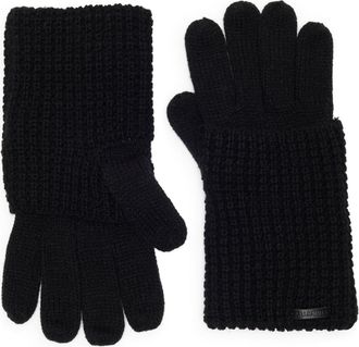 AllSaints Mixed Stitch Gloves in Black at Nordstrom Rack