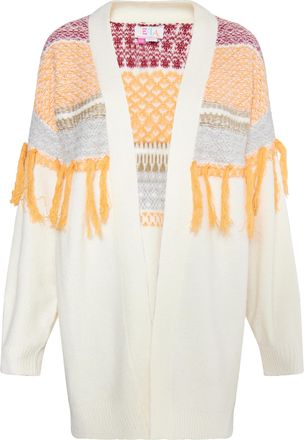 Izia Vest Dames Wol Wit Oranje