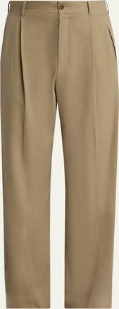 The Row Mens Thom Pleated Wool-Silk Pants