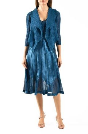 Komarov Charmeuse & Chiffon Cocktail Dress with Jacket in Mediterranea at Nordstrom Rack, Size Medium