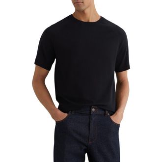Reiss Brook Merino Wool T-Shirt in Navy at Nordstrom, Size Xx-Large