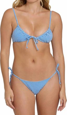 Billabong Mini Wave Check Cara Bikini Top In True Blue