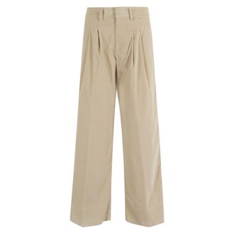 Dondup Dames, Broeken, Beige, Maat: 2XS Katoen