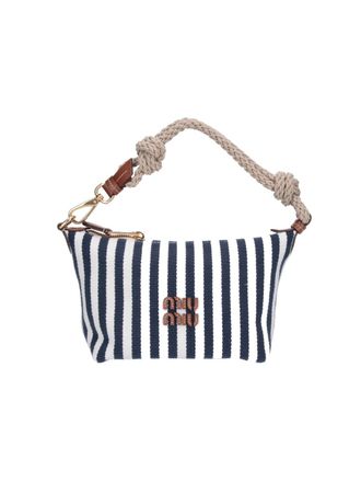 Miu Miu Pouch In Cotone E Pelle