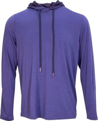 Lords of Harlech Hugo Extra Fine Merino Wool Lightweight Hoodie in Skipper at Nordstrom, Size Xx-Large