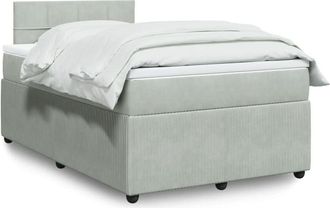 vidaXL Vidaxl - Cama Box Spring Con Colch&oacute;n Terciopelo Gris Claro 120x190 Cm