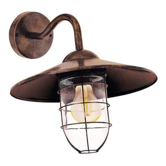 Eglo Eglo - Applique Esterno Classica Melgoa Metallo Rame Vetro Bianco 1 Luce E27