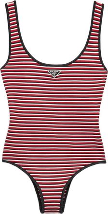 Prada Costume da bagno a righe - Nero