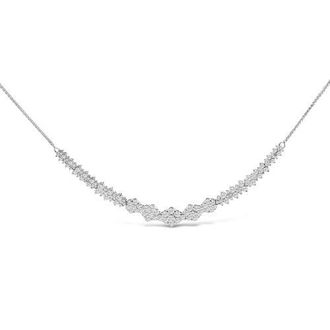 House of Brilliance 14K White Gold 2.00 Cttw Diamond Composite Cluster Bar Necklace at Nordstrom