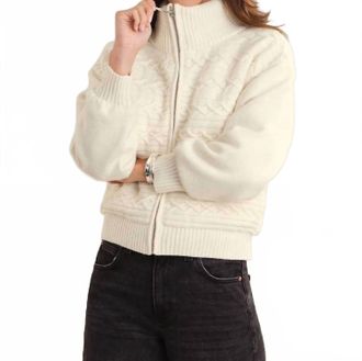 525 america Addison Cable Knit Puffer Jacket In Sea Salt
