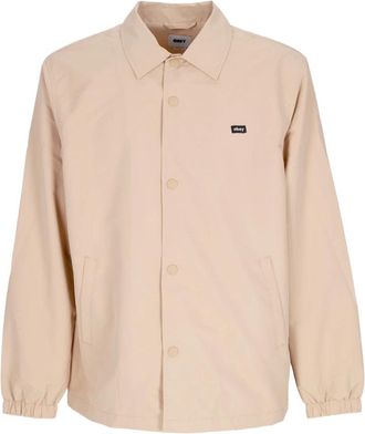 Obey Froggy Coach Jack Lichtgewicht Lange Jas - Heren - Zomerjassen - Beige - L - Katoen - Jassen