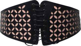 Alaia Alaia Pre-owned Womens Laser-Cut Busier Waist Belt in Black Leather Leather (archived) - One Size