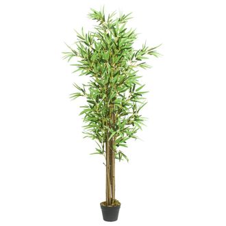 vidaXL Rbol De Bamb&uacute; Artificial Con 1288 Hojas Verde 180 Cm Vidaxl