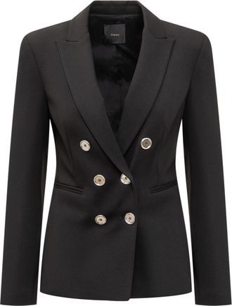 Pinko Black Solid Shawl Lapel Blazer
