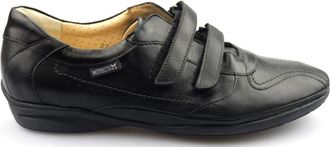Mephisto Zwarte Leren Sneaker met Dubbele Klittenbandsluiting - Dames - Sneakers - Zwart - 37 1/2 EU - Schoenen