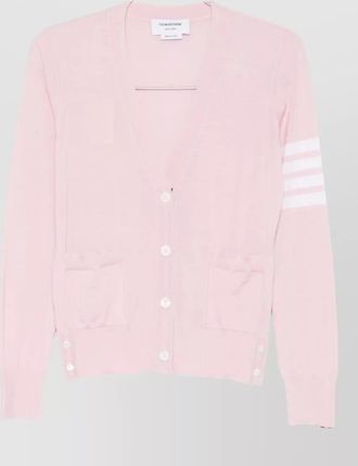 Thom Browne striped v-neck long sleeve cardigan