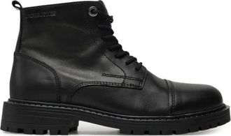 Jack & Jones Tremor leren boots - Heren - Veterlaarzen - Zwart - 44 EU - Leer - Schoenen