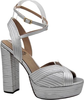 Ex&eacute; Womens Ophelia Platform Heeled Sandals In Silver