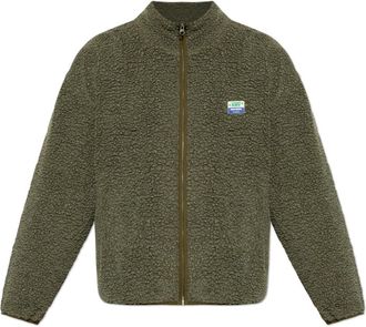 American Vintage Fur Sweatshirt met Logo Patch - Heren - Vesten met rits - Groen - XL - Polyester - Hoodies & sweatvesten