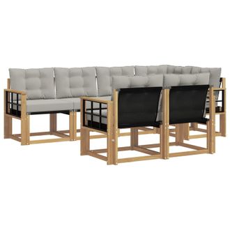 vidaXL Conjunto De Sof&aacute;s De Exterior 7 Pcs Blanco Y Gris Claro Vidaxl