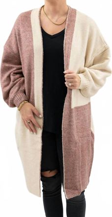 Lush Womens Colorblock Balloon Sleeve Cardigan In Mulberry