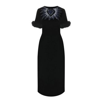 Fendi Viscose Cocktailjurk - Dames - Jurken - Zwart - Maat: 2XS Viscose