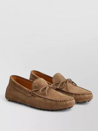 Tod's suede gommino loafers lace detail bow