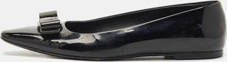 Ferragamo Black Patent Leather Vara Bow Ballet Flats