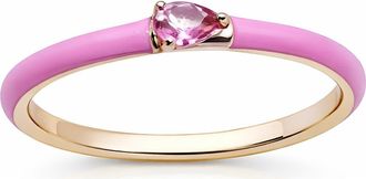 House of Frosted Daisy Pear Cut Pink Topaz Ring in Yellow Gold at Nordstrom Rack, Size 7