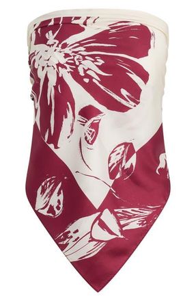 Favorite Daughter The Vintage Floral Silk Square Scarf in Earth Red at Nordstrom