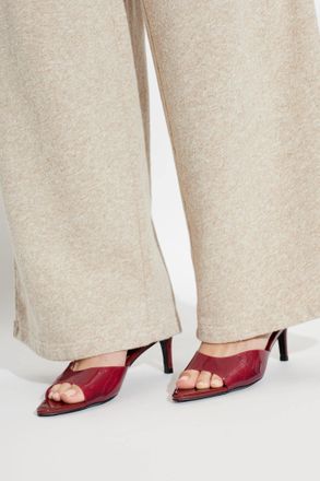 Black Suede Studio Belle 60 Heeled Mules, Womens, Burgundy