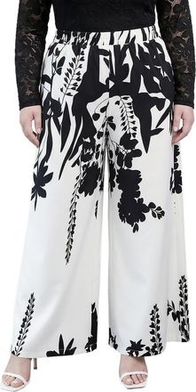 Standards & Practices Abstract Pull-On Wide Leg Pants in White at Nordstrom, Size 3X