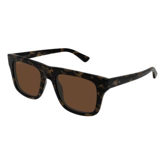 Gucci Gg2242S Rechthoekige Zonnebril - Heren - Accessoires - Bruin - Maat: 51 MM Nylon