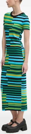 Desigual Abito midi con motivo a righe - Verde