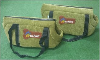 Trade Shop Trade Shop - Set 2 Pz. Terciopelo Verde Bolsas De Viaje Perro Gato Portador Crecimiento S M 38x22x22 - 44x27x26 Familia De Mascotas