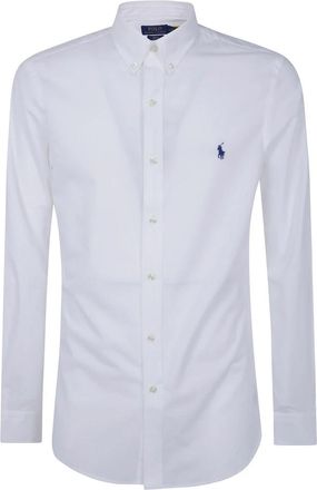 Polo Ralph Lauren Lange Mouw Sportshirt - Heren - Zakelijke Overhemden - Wit - L - Katoen - Overhemden
