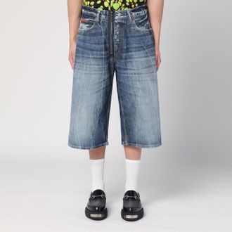 Martine Rose Bermuda in denim Blu Acid