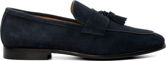 Dune London Mens Saxxton - Tassel Trim Loafers - Navy Leather - Size UK 10