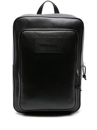 Emporio Armani Black Tumbled-leather Backpack