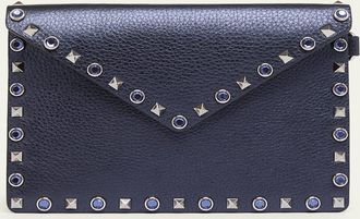 Valentino Garavani Medium Rockstud & Rhinestone Flat Pouch Bag